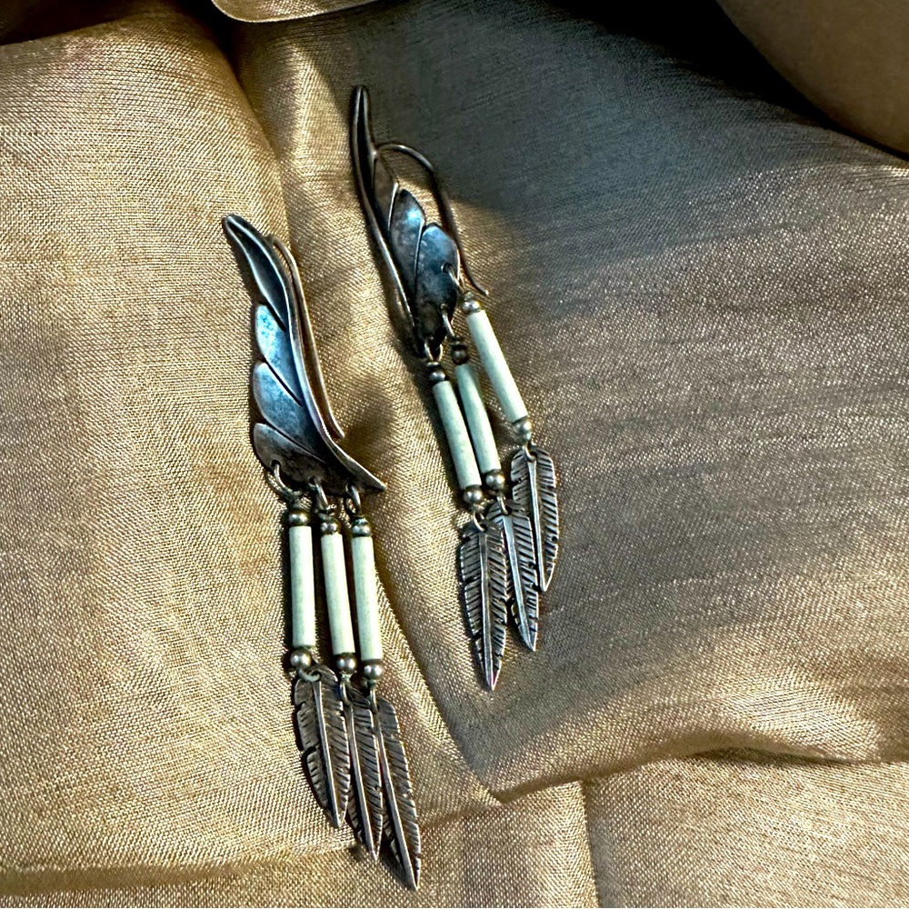 Turquoise and silver earrings
